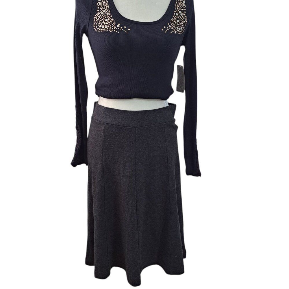 Banana Republic Women's Wool Blend Charcoal A line Skirt Office Work Wear Sz 4